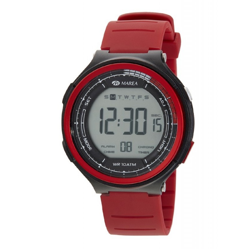 Reloj Marea B44101/4 para hombre con correa roja/negra y esfera digital