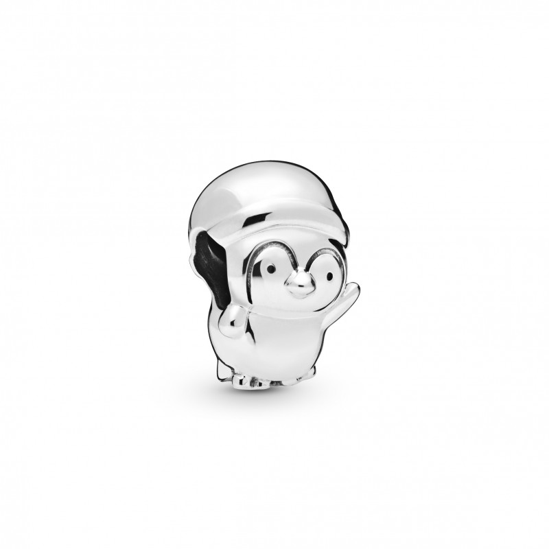 CHARM PANDORA de plata figura de Pinguino Navideño