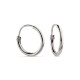 Brincos de argola em tubo de prata 12 mm x 1,5 mm