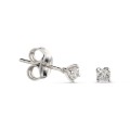 Brincos em ouro branco 18k De Diamantes com 4 Garras Oro Vivo