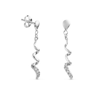 Brincos em ouro branco 18k com Zircônia Oro Vivo
