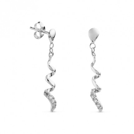 Brincos em ouro branco 18k com Zircônia Oro Vivo
