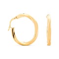 Brincos em Aro Trançados Ouro Amarelo 20 Mm X 3 Mm Oro Vivo