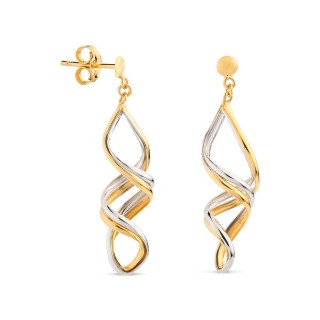 Pendientes de oro bicolor 9k Oro Vivo