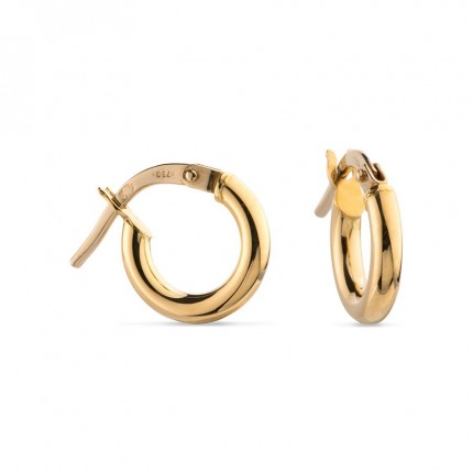 Brincos em aro em ouro Amarelo 18k 6x2mm Oro Vivo