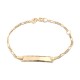 Pulseira de ouro amarelo 9K para bebê de 13 cm