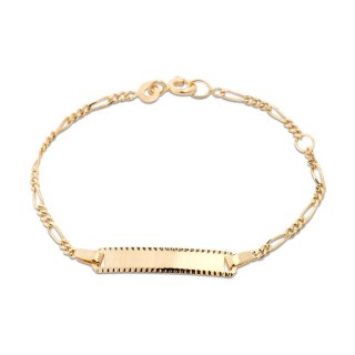 Pulsera de oro amarillo identidad 13 cm