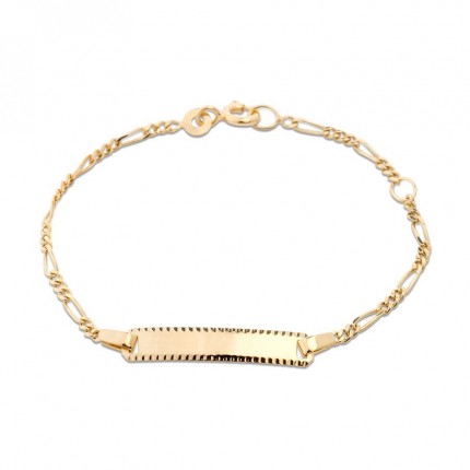 Pulsera de oro amarillo identidad 13 cm