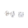 Brincos Ouro Branco Com Zircônia 7 Mm Oro Vivo