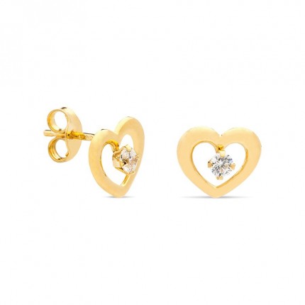 Pendientes de oro amarillo 9K en formato de corazón Oro Vivo