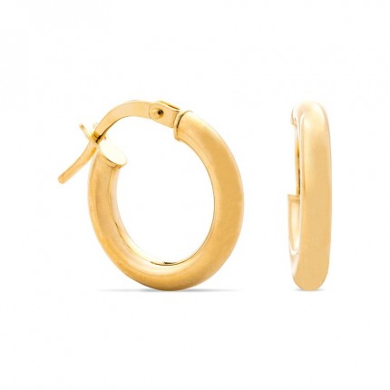 Brincos aro Lisos Ouro Amarelo 10 Mm X 2.5 Mm Oro Vivo
