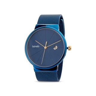 Relógio Em Aço Borelli Sunrae Azul Para Mulher