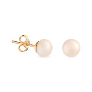 Brincos em pérolas Ouro 6mm 9k Oro Vivo
