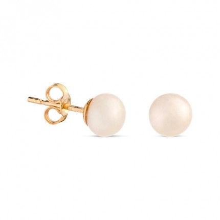 Brincos em pérolas Ouro 6mm 9k Oro Vivo
