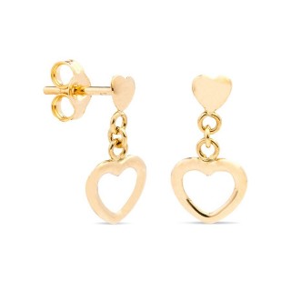 Pendientes de oro amarillo 9K con Colgante de corazón Oro Vivo