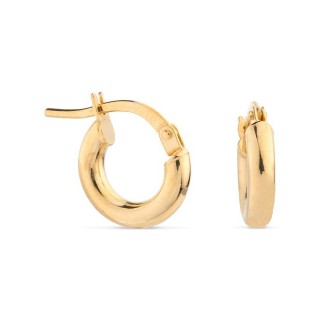 Brincos em aro em ouro 6x2.5mm 9k Oro Vivo