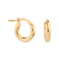 Brincos em aro em ouro 6x2.5mm 9k Oro Vivo