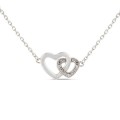 Collar Corazón Plata con Circonita Oro Vivo