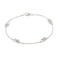 Pulsera de plata corazones y circonita 18 cm Oro Vivo