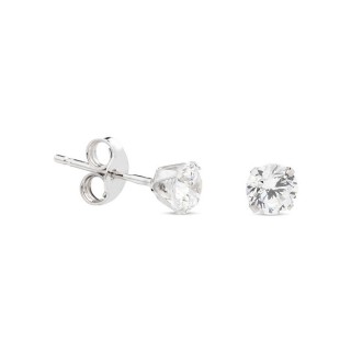 Brincos em ouro Branco 9K Com Zircomia 4 Mm Oro Vivo
