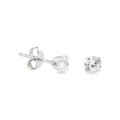 Pendientes de oro blanco 9K con circonita 4 mm Oro Vivo