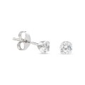 Brincos em ouro Branco 9K Com Zircomia 3.5 Mm Oro Vivo