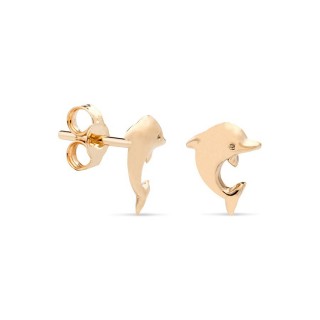 Pendientes de oro amarillo en forma de delfín Oro Vivo