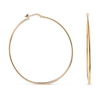Brincos em aro banhados em Ouro 50x1.6mm Oro Vivo