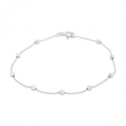 Pulsera de plata con bolitas de 18 cm Oro Vivo