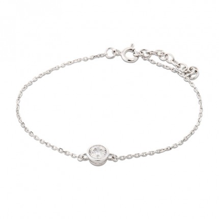 Pulsera de plata chatón circonita 19 cm Oro Vivo