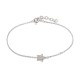 Pulseira Em Prata Estrela E Zircônia 18 Cm Oro Vivo