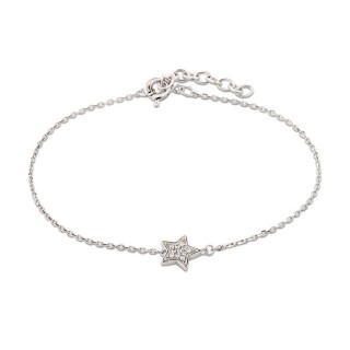 Pulsera de plata estrella y circonita de 18 cm Oro Vivo