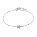 Pulseira Em Prata Estrela E Zircônia 18 Cm Oro Vivo