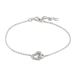 Pulseira em prata coração zircónia 18cm Ouro Vivo