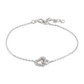 Pulseira em prata coração zircónia 18cm Ouro Vivo