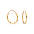 Argolas tubulares em ouro 10x1mm 9k Oro Vivo