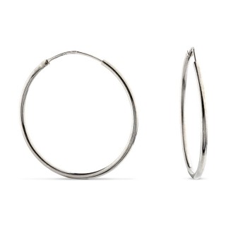 Pendientes de aro 30x1,5 mm en plata 925‰ rodiada