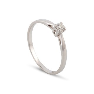 Anel em ouro branco 18k Diamante 0,10 Mm Oro Vivo