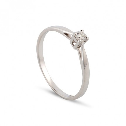 Anel em ouro branco 18k Diamante 0,10 Mm Oro Vivo