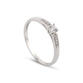 Anel em ouro branco 18k Zircônia Oro Vivo