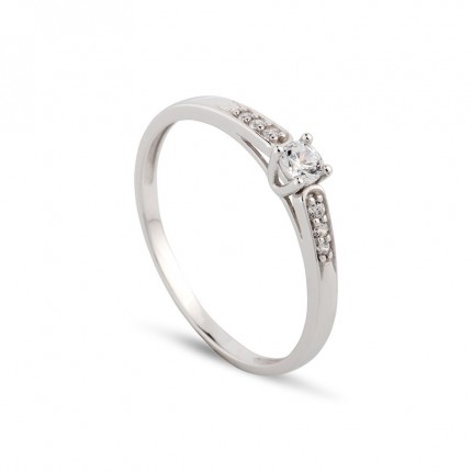 Anillo de oro blanco 18k circonita Oro Vivo
