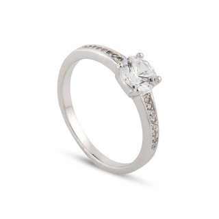 Anillo de plata solitario con circonita Oro Vivo