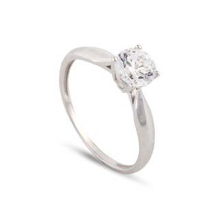 Anillo de oro blanco 9k con circonita 0,80 mm Oro Vivo