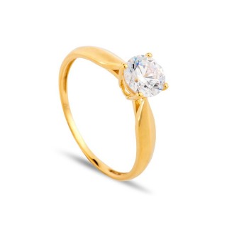Anel em ouro Amarelo 9k com Zircônia De 0,80 Mm Oro Vivo
