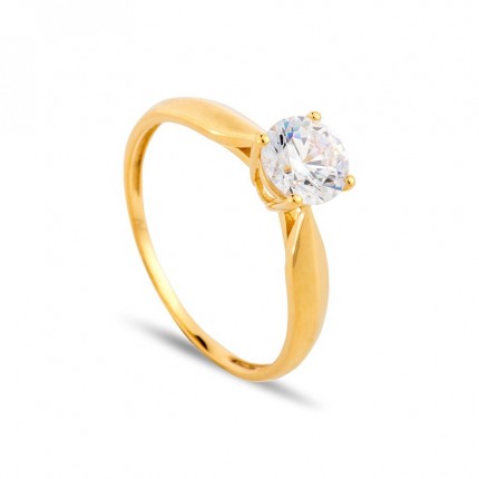 Anillo de oro amarillo 9k con circonita de 0,80 mm Oro Vivo