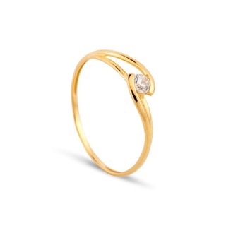Anel de ouro 9K com solitário de zircônia Oro Vivo