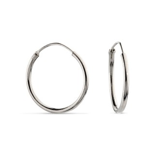 Brincos em aro em prata de 18mm x15 mm Oro Vivo