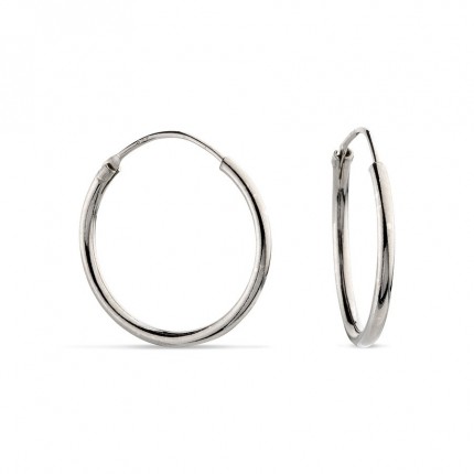 Brincos em aro em prata de 18mm x15 mm Oro Vivo