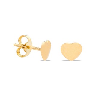 Brincos em ouro amarelo 18K com coração Oro Vivo