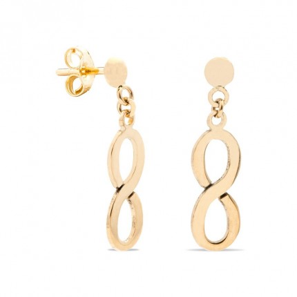 Pendientes de oro amarillo 18k con infinito Oro Vivo